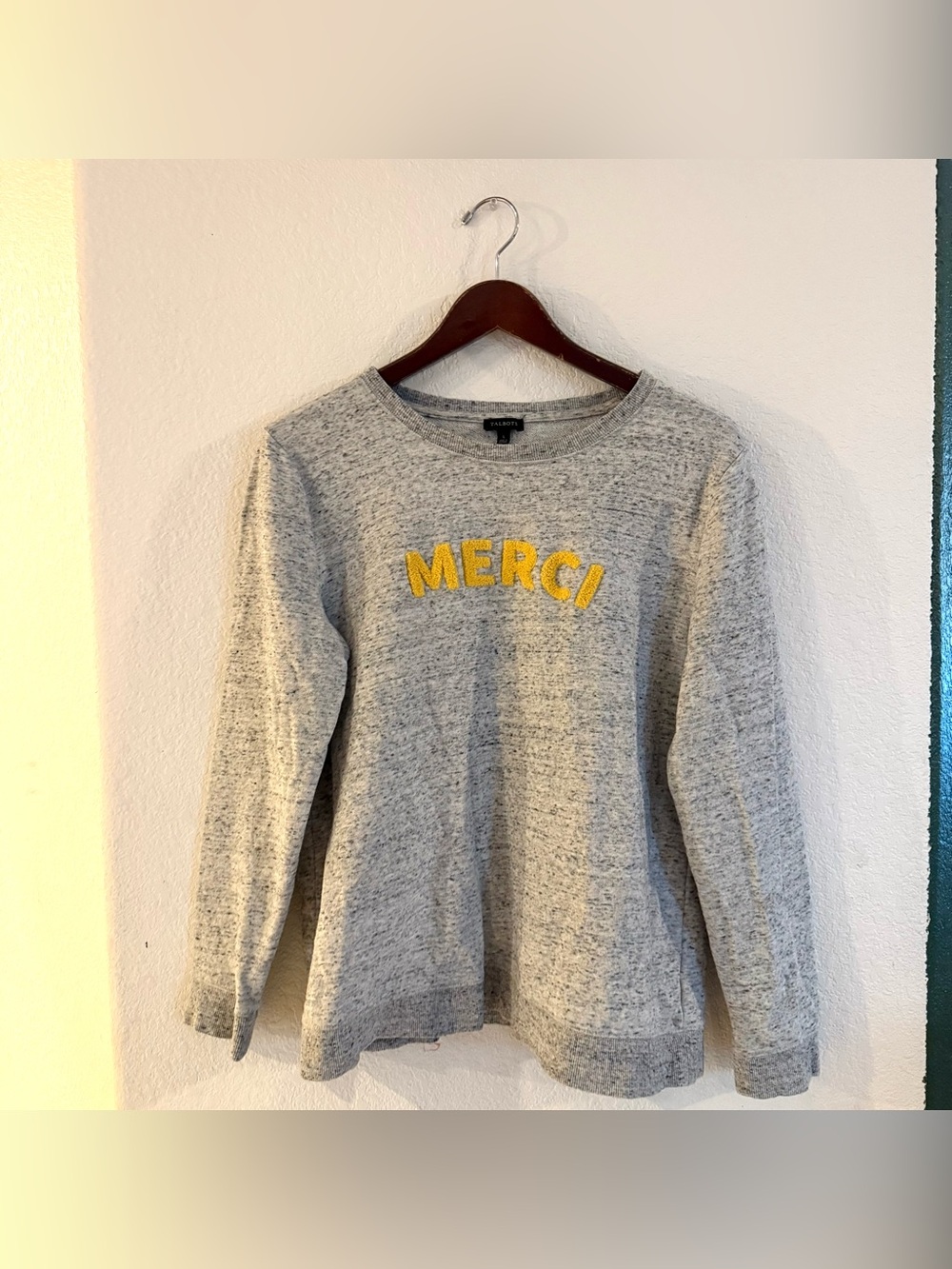Talbots Womens Sweatshirt Gray Heathered  Merci Pullover Size Large